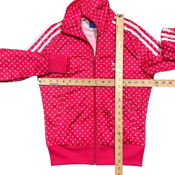 Adidas Originals Firebird Lips Kisses Pink Striped Track Jacket Womens Small - Picture 12 of 12